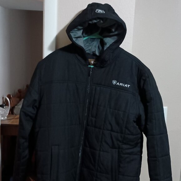 Ariat Crius Men's Hooded Insulated Winter Jacket Size Large Black **Read** - Picture 1 of 16